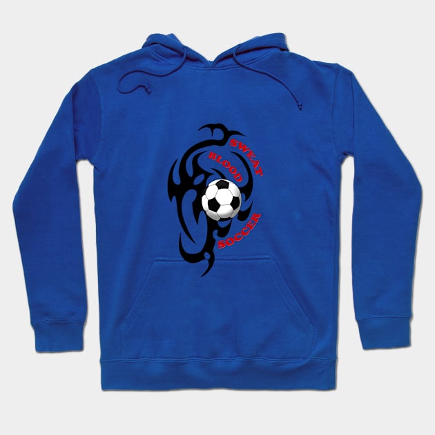 Blood sweat soccer Hoodie by AmandaRain